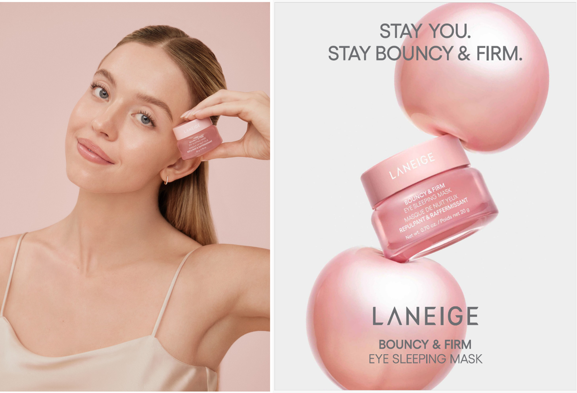 【LANEIGE】ベストコスメ多数受賞*¹の「バウンシースリーピングマスク」に、目元用の「バウンシーアイスリーピングマスク」が仲間入り！2025年3月1日（土）新発売