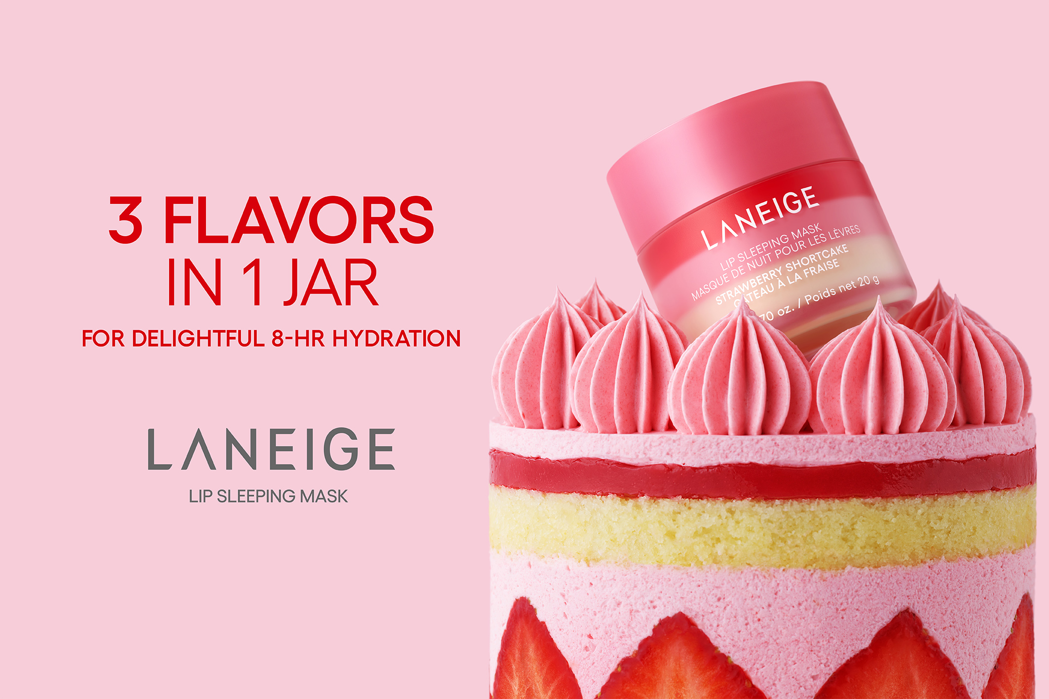 [LANEIGE] リップスリーピングマスクから３層で楽しむフレーバー「ショートケーキ」が新登場！