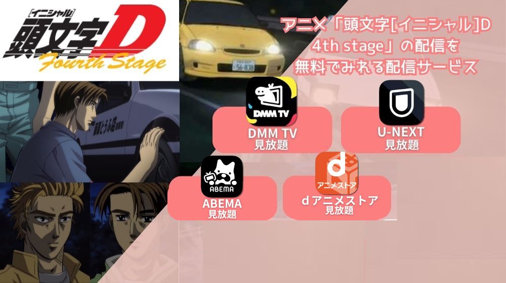 アニメ「頭文字[イニシャル]D 4th stage」が配信中で全話無料で見れる動画配信サイトまとめ | 動画配信サイト比較ならVOD board