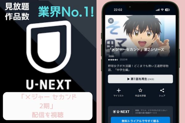 unext メジャー セカンド 2期 配信