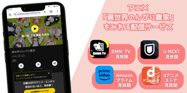 DMM TV 異世界のんびり農家 配信