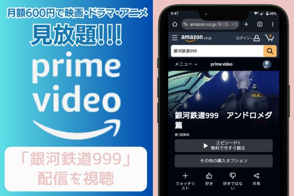 amazonプライム 銀河鉄道999 配信