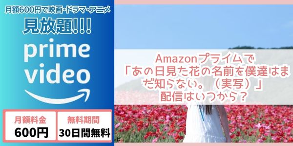 あの日見た花の名前を僕達はまだ知らない（実写） amazon