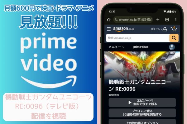 amazon 機動戦士ガンダムユニコーン RE:0096（テレビ版） 配信