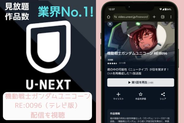 unext 機動戦士ガンダムユニコーン RE:0096（テレビ版） 配信