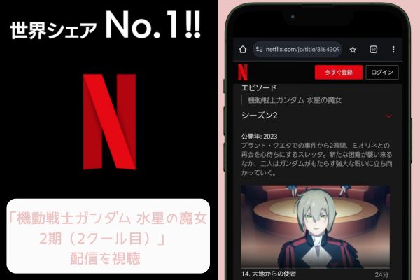 netflix 機動戦士ガンダム 水星の魔女 2期（2クール目） 配信