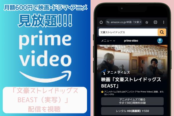 amazon 文豪ストレイドッグス BEAST（実写） 配信