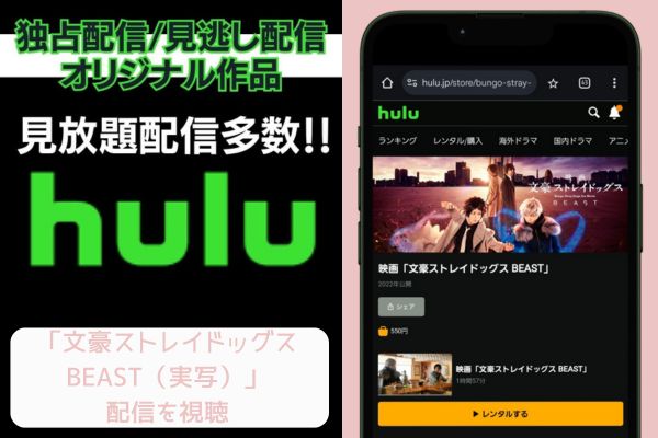 hulu 文豪ストレイドッグス BEAST（実写） 配信