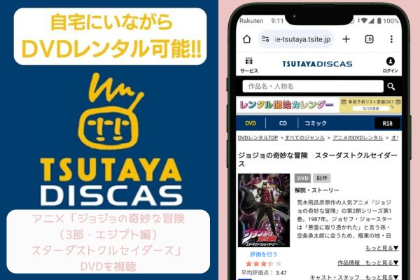 ジョジョの奇妙な冒険3部エジプト編 tsutaya