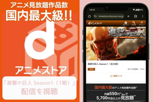 danime 進撃の巨人 Season1（1期） 配信