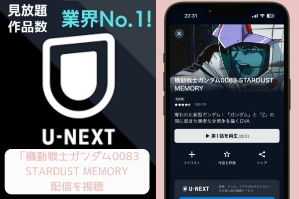 U-NEXT 機動戦士ガンダム0083 STARDUST MEMORY 配信