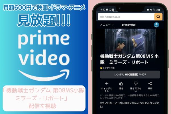 amazon 機動戦士ガンダム 第08MS小隊 ミラーズ・リポート 配信