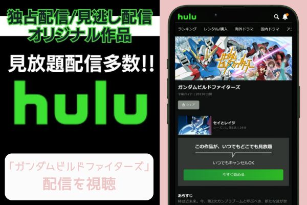 hulu ガンダムビルドファイターズ 配信