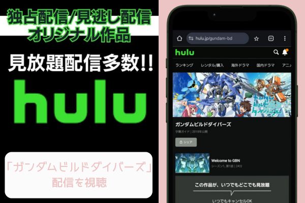 hulu ガンダムビルドダイバーズ 配信