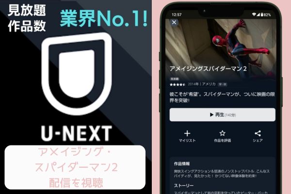 unext アメイジング・スパイダーマン2 配信