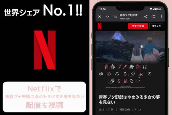 netflix 青春ブタ野郎はゆめみる少女の夢を見ない 配信