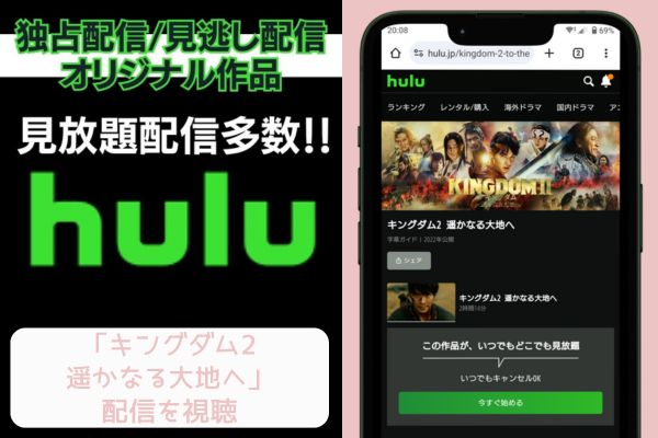 hulu キングダム2 遥かなる大地へ 配信