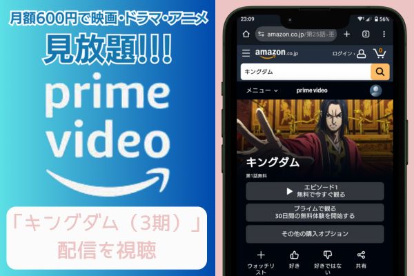 amazonプライム キングダム（3期） 配信