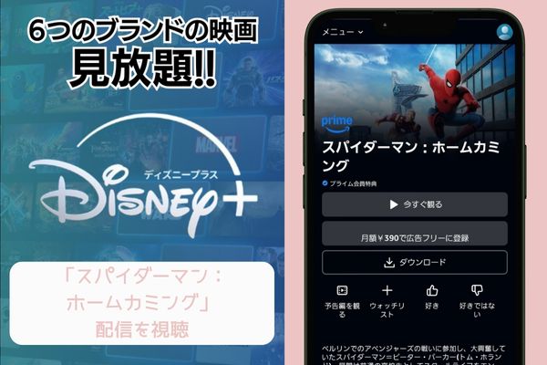 スパイダーマン:ホームカミング disney 配信
