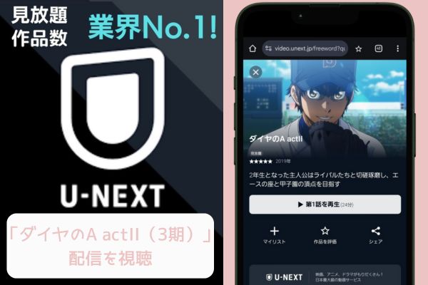 unext ダイヤのA actII（3期） 配信