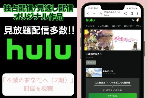 hulu 不滅のあなたへ（2期） 配信