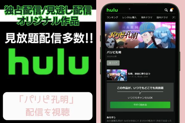 hulu パリピ孔明 配信