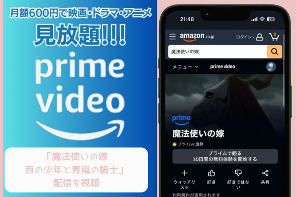 Amazon 魔法使いの嫁 西の少年と青嵐の騎士 配信
