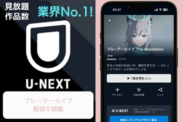 U-NEXT ブルーアーカイブ 配信
