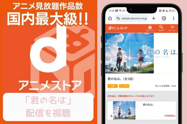dアニメストア 君の名は 配信