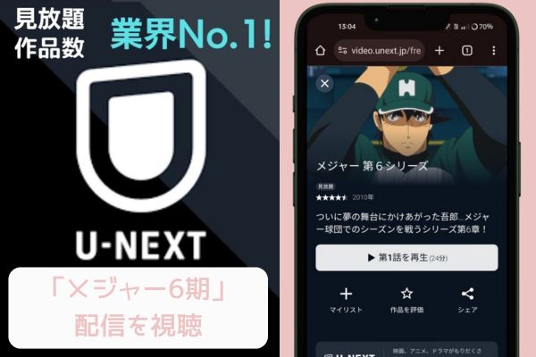 U-NEXT メジャー6期 配信