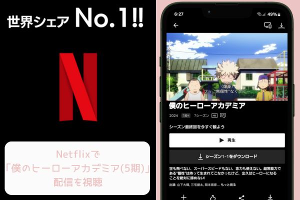 netflix 僕のヒーローアカデミア（5期） 配信