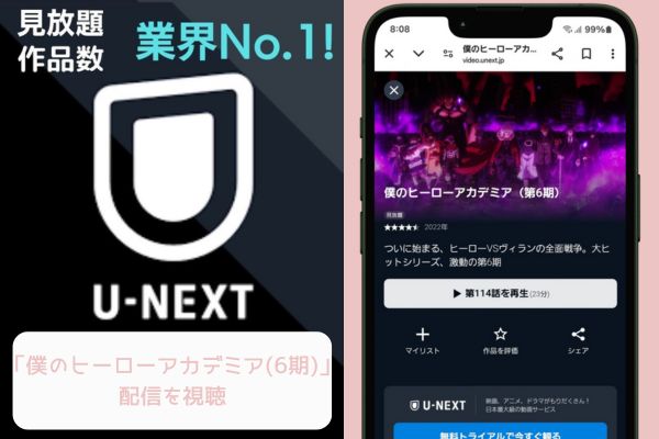 unext 僕のヒーローアカデミア（6期） 配信