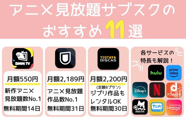 アニメ見放題おすすめサブスク11選