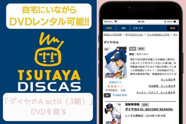 tsutaya ダイヤのA actII（3期） レンタル