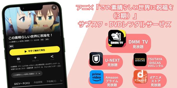 アニメこの素晴らしい世界に祝福を（3期） 配信
