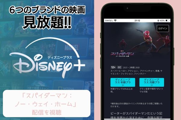スパイダーマンノー・ウェイ・ホーム disney 配信